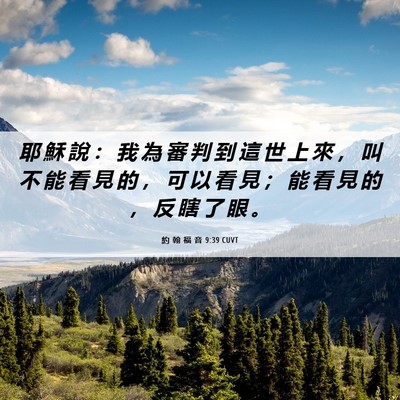 Picture 06 - 約 翰 福 音 9:39 CUVT - 耶 穌 說 ： 我 為 審 判 到 這 世 上 - Bible Verse Picture
