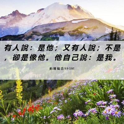 Picture 06 - 約 翰 福 音 9:9 CUVT - 有 人 說 ： 是 他 ； 又 有 人 說 ； - Bible Verse Picture
