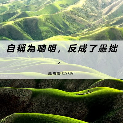 Picture 06 - 羅 馬 書 1:22 CUVT - 自 稱 為 聰 明 ， 反 成 了 愚 拙 - Bible Verse Picture