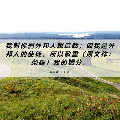 Picture 06 - 羅 馬 書 11:13 CUVT - 我 對 你 們 外 邦 人 說 這 話 ； 因 - Bible Verse Picture