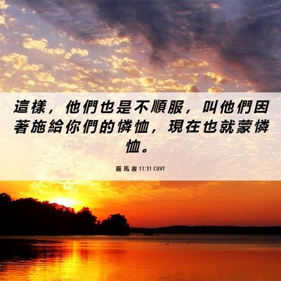 Picture 06 - 羅 馬 書 11:31 CUVT - 這 樣 ， 他 們 也 是 不 順 服 ， 叫 - Bible Verse Picture