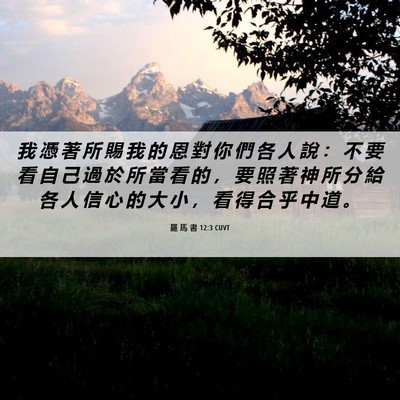 Picture 06 - 羅 馬 書 12:3 CUVT - 我 憑 著 所 賜 我 的 恩 對 你 們 各 - Bible Verse Picture