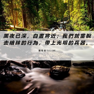 Picture 06 - 羅 馬 書 13:12 CUVT - 黑 夜 已 深 ， 白 晝 將 近 ； 我 們 - Bible Verse Picture