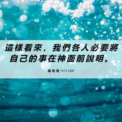 Picture 06 - 羅 馬 書 14:12 CUVT - 這 樣 看 來 ， 我 們 各 人 必 要 將 - Bible Verse Picture