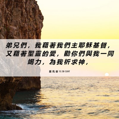 Picture 06 - 羅 馬 書 15:30 CUVT - 弟 兄 們 ， 我 藉 著 我 們 主 耶 穌 - Bible Verse Picture