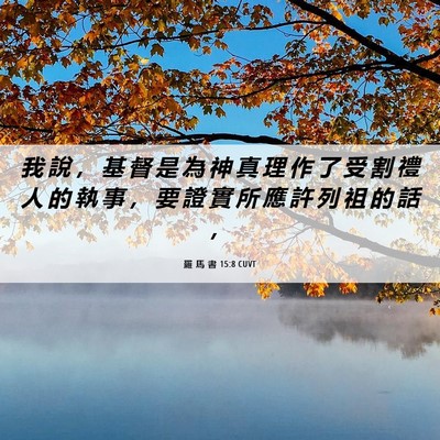 Picture 06 - 羅 馬 書 15:8 CUVT - 我 說 ， 基 督 是 為 神 真 理 作 了 - Bible Verse Picture