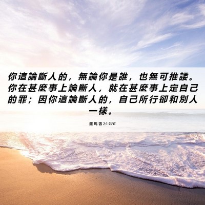 Picture 06 - 羅 馬 書 2:1 CUVT - 你 這 論 斷 人 的 ， 無 論 你 是 誰 - Bible Verse Picture