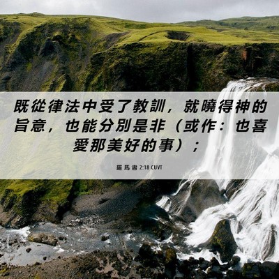 Picture 06 - 羅 馬 書 2:18 CUVT - 既 從 律 法 中 受 了 教 訓 ， 就 曉 - Bible Verse Picture