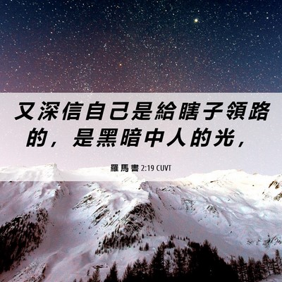 Picture 06 - 羅 馬 書 2:19 CUVT - 又 深 信 自 己 是 給 瞎 子 領 路 的 - Bible Verse Picture