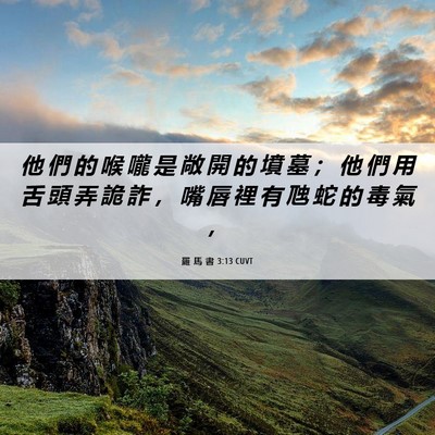 Picture 06 - 羅 馬 書 3:13 CUVT - 他 們 的 喉 嚨 是 敞 開 的 墳 墓 ； - Bible Verse Picture