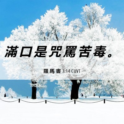 Picture 06 - 羅 馬 書 3:14 CUVT - 滿 口 是 咒 罵 苦 毒 - Bible Verse Picture
