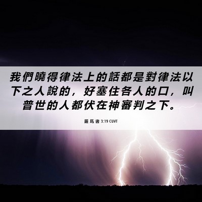 Picture 06 - 羅 馬 書 3:19 CUVT - 我 們 曉 得 律 法 上 的 話 都 是 對 - Bible Verse Picture