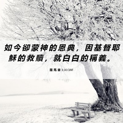 Picture 06 - 羅 馬 書 3:24 CUVT - 如 今 卻 蒙 神 的 恩 典 ， 因 基 督 - Bible Verse Picture