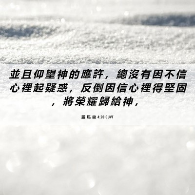 Picture 06 - 羅 馬 書 4:20 CUVT - 並 且 仰 望 神 的 應 許 ， 總 沒 有 - Bible Verse Picture