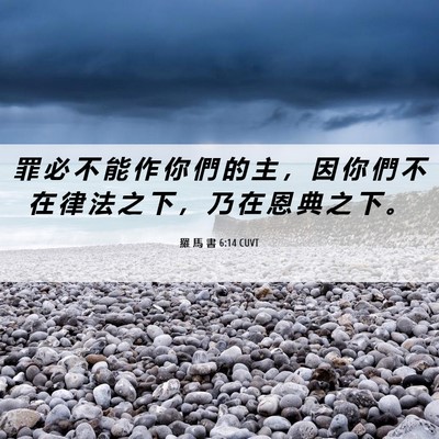 Picture 06 - 羅 馬 書 6:14 CUVT - 罪 必 不 能 作 你 們 的 主 ， 因 你 - Bible Verse Picture
