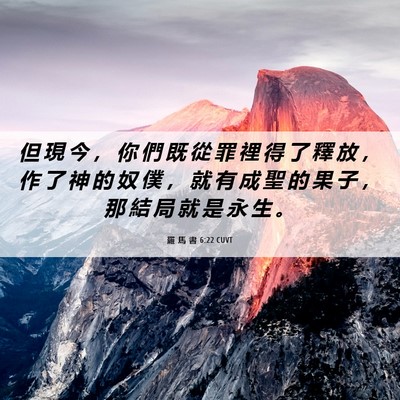 Picture 06 - 羅 馬 書 6:22 CUVT - 但 現 今 ， 你 們 既 從 罪 裡 得 了 - Bible Verse Picture