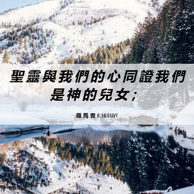 Picture 06 - 羅 馬 書 8:16 CUVT - 聖 靈 與 我 們 的 心 同 證 我 們 是 - Bible Verse Picture