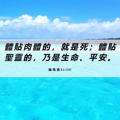 Picture 06 - 羅 馬 書 8:6 CUVT - 體 貼 肉 體 的 ， 就 是 死 ； 體 貼 - Bible Verse Picture