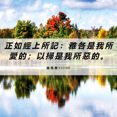 Picture 06 - 羅 馬 書 9:13 CUVT - 正 如 經 上 所 記 ： 雅 各 是 我 所 - Bible Verse Picture