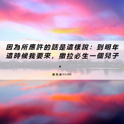 Picture 06 - 羅 馬 書 9:9 CUVT - 因 為 所 應 許 的 話 是 這 樣 說 ： - Bible Verse Picture