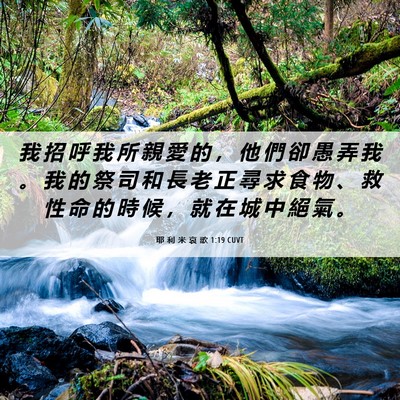 Picture 06 - 耶 利 米 哀 歌 1:19 CUVT - 我 招 呼 我 所 親 愛 的 ， 他 們 卻 - Bible Verse Picture