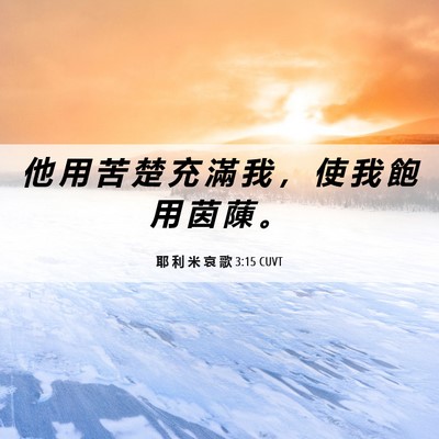 Picture 06 - 耶 利 米 哀 歌 3:15 CUVT - 他 用 苦 楚 充 滿 我 ， 使 我 飽 用 - Bible Verse Picture