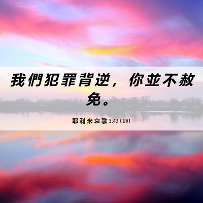 Picture 06 - 耶 利 米 哀 歌 3:42 CUVT - 我 們 犯 罪 背 逆 ， 你 並 不 赦 免 - Bible Verse Picture