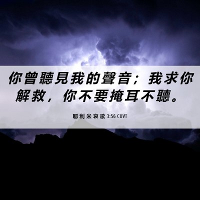 Picture 06 - 耶 利 米 哀 歌 3:56 CUVT - 你 曾 聽 見 我 的 聲 音 ； 我 求 你 - Bible Verse Picture