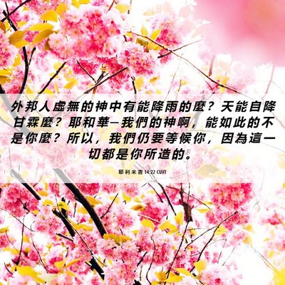 Picture 06 - 耶 利 米 書 14:22 CUVT - 外 邦 人 虛 無 的 神 中 有 能 降 雨 - Bible Verse Picture