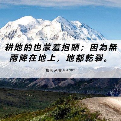 Picture 06 - 耶 利 米 書 14:4 CUVT - 耕 地 的 也 蒙 羞 抱 頭 ； 因 為 無 - Bible Verse Picture