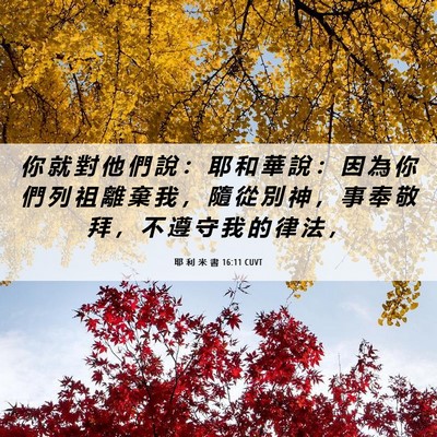 Picture 06 - 耶 利 米 書 16:11 CUVT - 你 就 對 他 們 說 ： 耶 和 華 說 ： - Bible Verse Picture