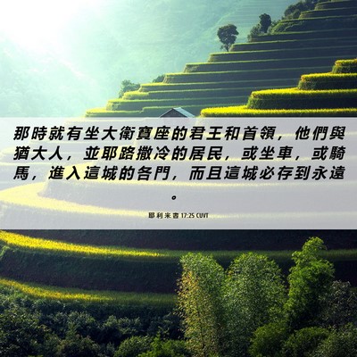 Picture 06 - 耶 利 米 書 17:25 CUVT - 那 時 就 有 坐 大 衛 寶 座 的 君 王 - Bible Verse Picture