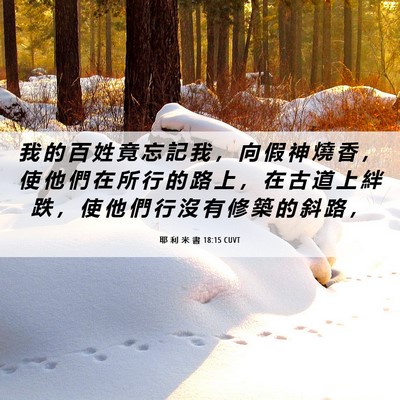 Picture 06 - 耶 利 米 書 18:15 CUVT - 我 的 百 姓 竟 忘 記 我 ， 向 假 神 - Bible Verse Picture
