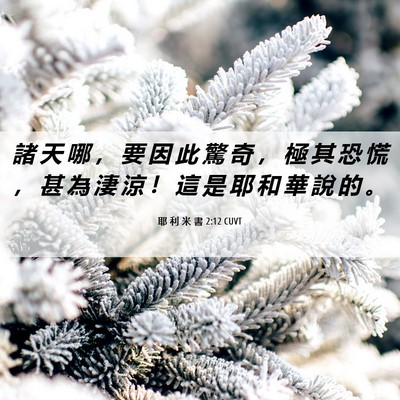 Picture 06 - 耶 利 米 書 2:12 CUVT - 諸 天 哪 ， 要 因 此 驚 奇 ， 極 其 - Bible Verse Picture