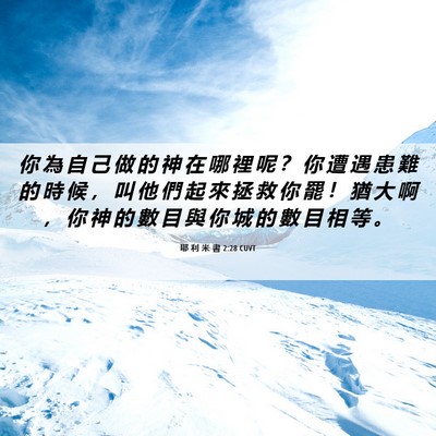 Picture 06 - 耶 利 米 書 2:28 CUVT - 你 為 自 己 做 的 神 在 哪 裡 呢 ？ - Bible Verse Picture