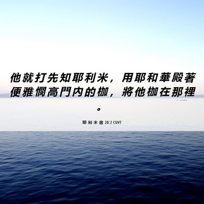 Picture 06 - 耶 利 米 書 20:2 CUVT - 他 就 打 先 知 耶 利 米 ， 用 耶 和 - Bible Verse Picture