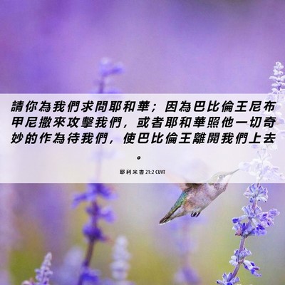 Picture 06 - 耶 利 米 書 21:2 CUVT - 請 你 為 我 們 求 問 耶 和 華 ； 因 - Bible Verse Picture