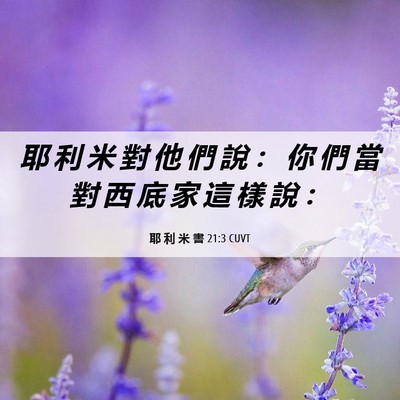 Picture 06 - 耶 利 米 書 21:3 CUVT - 耶 利 米 對 他 們 說 ： 你 們 當 對 - Bible Verse Picture