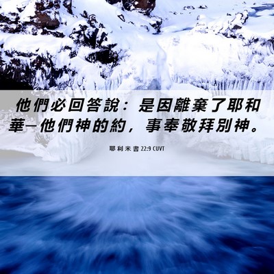 Picture 06 - 耶 利 米 書 22:9 CUVT - 他 們 必 回 答 說 ： 是 因 離 棄 了 - Bible Verse Picture