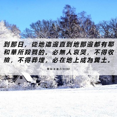 Picture 06 - 耶 利 米 書 25:33 CUVT - 到 那 日 ， 從 地 這 邊 直 到 地 那 - Bible Verse Picture