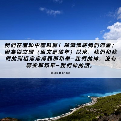Picture 06 - 耶 利 米 書 3:25 CUVT - 我 們 在 羞 恥 中 躺 臥 罷 ！ 願 慚 - Bible Verse Picture