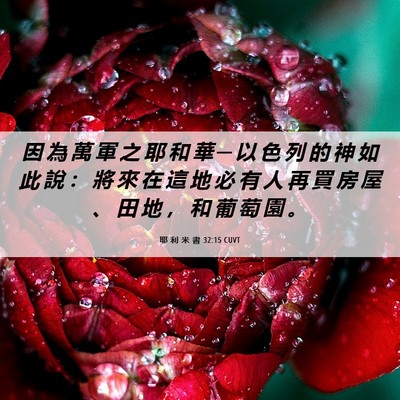 Picture 06 - 耶 利 米 書 32:15 CUVT - 因 為 萬 軍 之 耶 和 華 ─ 以 色 列 - Bible Verse Picture