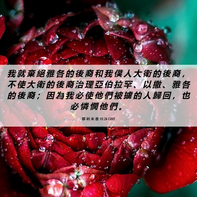 Picture 06 - 耶 利 米 書 33:26 CUVT - 我 就 棄 絕 雅 各 的 後 裔 和 我 僕 - Bible Verse Picture