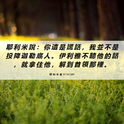 Picture 06 - 耶 利 米 書 37:14 CUVT - 耶 利 米 說 ： 你 這 是 謊 話 ， 我 - Bible Verse Picture