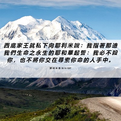 Picture 06 - 耶 利 米 書 38:16 CUVT - 西 底 家 王 就 私 下 向 耶 利 米 說 - Bible Verse Picture