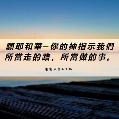 Picture 06 - 耶 利 米 書 42:3 CUVT - 願 耶 和 華 ─ 你 的 神 指 示 我 們 - Bible Verse Picture