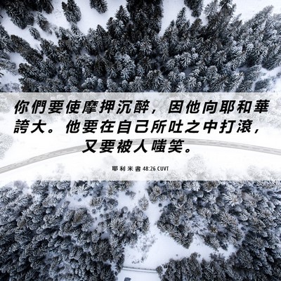 Picture 06 - 耶 利 米 書 48:26 CUVT - 你 們 要 使 摩 押 沉 醉 ， 因 他 向 - Bible Verse Picture