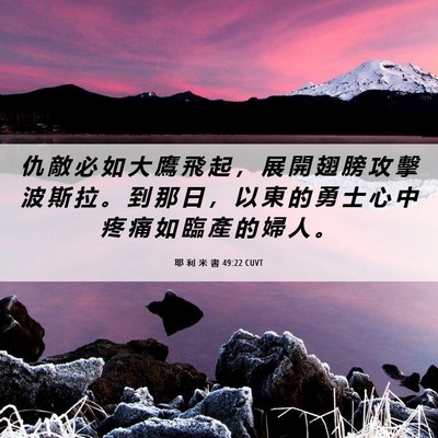 Picture 06 - 耶 利 米 書 49:22 CUVT - 仇 敵 必 如 大 鷹 飛 起 ， 展 開 翅 - Bible Verse Picture