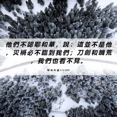 Picture 06 - 耶 利 米 書 5:12 CUVT - 他 們 不 認 耶 和 華 ， 說 ： 這 並 - Bible Verse Picture