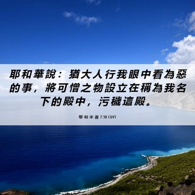 Picture 06 - 耶 利 米 書 7:30 CUVT - 耶 和 華 說 ： 猶 大 人 行 我 眼 中 - Bible Verse Picture